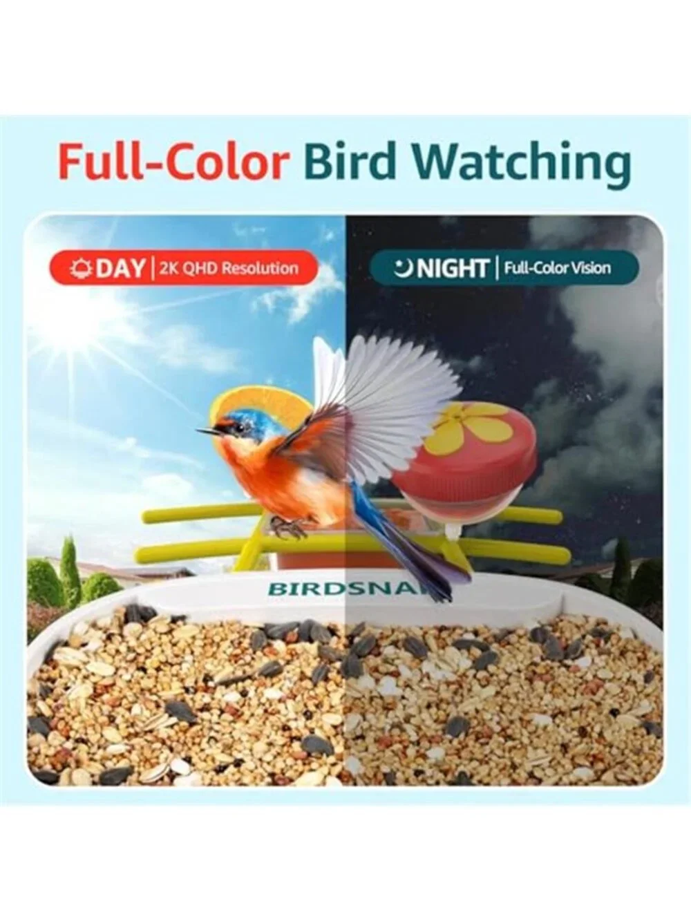 New TUC Bird Feeder with Camera 2K HD Live with 32GB Card Auto Detect
